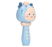 Chrees Microfono per Bambini, Microfono Wireless Portatile Ricaricabile BT a Forma di Cartone Animato con Funzione di Voce, per Cantare Feste di Famiglia Viaggi in Auto (Blu)