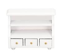 Chrees Mini armadio da bagno, vivace e affascinante, in bianco puro, con design tradizionale, per la decorazione di case delle bambole, adatto per bambole da 3 a 6 pollici