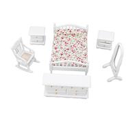 Chrees Mobili per Camera da Letto per Casa delle Bambole, Set da 6 Pezzi Accessori per Casa delle Bambole in Legno in Miniatura in Scala 1:12 con Design di Simulazione, per Appass