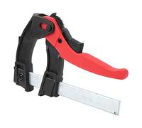 Chrees Morsetto a F con mandrino mobile, 19 x 13,5 cm | Plastica resistente, acciaio e gomma, ideale per la lavorazione del legno, adatto per forme irregolari