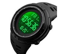 Chrees Orologio Sportivo Digitale da Uomo Impermeabile 50M | Retroilluminazione a LED con Cronometro, Conto Alla Rovescia e Sveglia, Doppio Fuso Orario, Cinturino in Silicone PU, Vetro