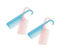 Chrees Pettini trasparenti districanti, grandi denti larghi con ganci per uno stile semplice, adatti per tutti i tipi di capelli, rosa, blu, 23,1 x 6,1 cm, per l'uso sotto la doccia