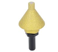 Chrees Punta per smussatura diamantata da 38 mm, Punta per smerigliatrice conica saldata con diamante con asta M10, foratura di piastrelle in ceramica al quarzo di marmo, lucidatura