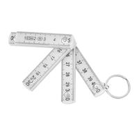 Chrees Righello Pieghevole Portatile in ABS Resistente da 2 Pezzi, da 0,5 M, per Piastrelle di Carpenteria, Design Compatto per Progettazione, Progetti di Artigianato, Lungo 19,7", (Bianco)