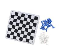 Chrees Set di 32 Pezzi degli Scacchi in Plastica con Re, Regina, Alfiere, Cavallo e Pedoni da 5,5 Cm, Realizzati in Materiale PS di Alta qualità. Ideale per Adulti, Bambini, Famig (Blu e bianco)
