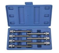 Chrees Set di chiavi a bussola esagonali, 7 pezzi, 3/8", in acciaio vanadio, extra lungo, con chiave a bussola temprata, per una maggiore potenza di rotazione, per uso domestico