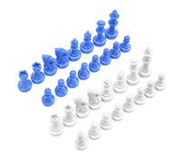 Chrees Set di Pezzi degli Scacchi in Plastica da 32 Pezzi, Scacchi Internazionali Blu e Bianchi con Design Leggero Cavo per L'uso Nella Caffetteria della Scuola Domestica