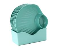 Chrees Set di Piatti da Portata a Prova di Calore con Sezione Unica per Immersione per Antipasti, Design Salvaspazio, 8 Pezzi (Verde)