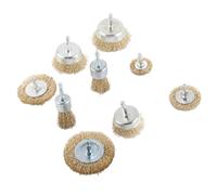 Chrees Set di Ruote per Spazzole Metalliche per Trapano Detergente Pratico e Durevole per Legno, Metallo, Gambo Esagonale da 1/4 Pollici, Kit da 9 Pezzi