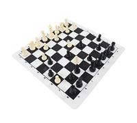 Chrees Set di Scacchi, Gioco da Tavolo da Viaggio Portatile con Pezzi degli Scacchi in Plastica PS Antiscivolo e Scacchiera in Pelle PU, per Bambini Adulti Principianti Campeggio