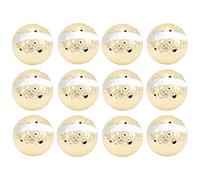 Chrees Sfera di Nastro da 12 Pezzi, Sfera di Gomma Sintetica Dorata Elettrolitica per la Celebrazione, con Bellissimo Nastro per Regali di Giochi All'aperto per Interni