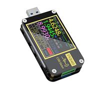 Chrees Tester Amperometro USB per Misurazione della Pressione Differenziale del Misuratore di Tensione USB a 9 Pin per il Rilevamento della Resistenza del Cavo (FNB48 con Bluetooth)
