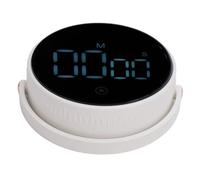 Chrees Timer Rotante da Tavolo Display a LED Livelli di Volume Regolabili Timer da per Esercizi di Materiale ABS (Bianco)