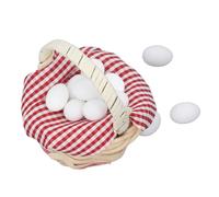 Chrees Uova in miniatura in resina, produzione fine, cestello per uova di bambù per la decorazione della casa delle bambole, decorazione in miniatura, artigianato fai da te, decorazione paesaggistica