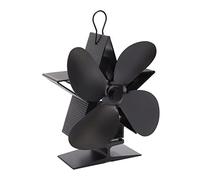 Chrees Ventilatore per Stufa a 4 Pale Resistente Alle Alte Temperature Ventilatore per Stufa a Legna Termodinamico a Basso Rumore per Camino in Lega di Alluminio