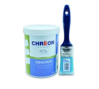 CHREON Lechler Termoton 1 LT Bianco Pittura Termoisolante Antimuffa Termica Anticondensa + Pennello 40mm Waga Paint