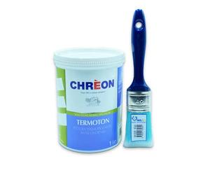 CHREON Lechler Termoton 1 LT Bianco Pittura Termoisolante Antimuffa Termica Anticondensa + Pennello 40mm Waga Paint