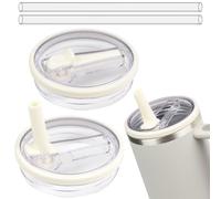 CHRI 2 coperchi di ricambio per Stanley Cup, accessori per coperchio stanley cup con 2 cannucce di ricambio (2 pezzi, bianco, 40oz)