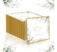 CHRI Confezione 40 Tovaglioli Eucalipto, Tovaglioli Decorazione per Battesimo, Comunione, Cresima, 3 Veli Verde, 33 x 33 cm, Schön, dass Du da bist