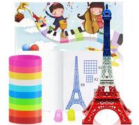 CHRI Modelli di accessori per penna 3D per bambini, 40 modelli di penne 3D e 50 m, filamento 3D da 1,75 mm, filamento PLA 10 colori, accessori per penna 3D, ogni colore 5 metri