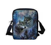 Chririnla Piccola borsa a tracolla per ragazze e donne, borsa a tracolla regolabile borsa shopping borsa porta telefono, Lupo animale, Taglia unica