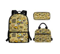 Chririnla Set di 3 zaini per la scuola per bambini dai 7 ai 10 anni, scatola termica per il pranzo e astuccio, grande capacità, Cavallo di girasole, Zaini Daypack