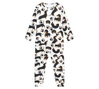 Chririnla Set pigiama per bambini dai 3 ai 16 anni, a maniche lunghe, top e pantaloni, 2 pezzi, morbido pigiama invernale, Bassotto e zampe di cane, 13-14 Years
