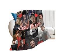 Chris Evans Fuzzy - Coperta in pile di flanella leggera, 4 stagioni, super morbida, in microfibra calda, per letto/divano/sedia, 125 cm x 100 cm