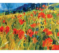 Chris Forsey South Downs Papaveri, 40 x 50 cm, Tela Stampe, Multicolore