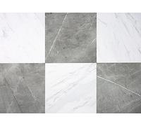 Chris Loves Julia FloorPops Bonneville - Piastrelle per pavimenti, effetto marmo grigio e bianco, 30,5 x 30,5 cm