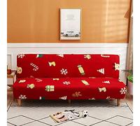 Chrismas - Copridivano senza braccia per divano a 2 3 posti, elasticizzato, pieghevole, per futon, elastico, pieghevole, decorazione natalizia
