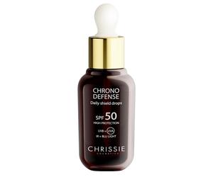 Chrissie Cosmetics Daily Shield Drops Chrono Defense SPF50 Alta Protezione, 30ml