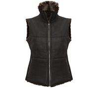 CHRIST Gilet Donna in Pelle di Agnello Gilet in Pelle Naturale, Versatile e Caldo Adatto Anche per Equitazione, Outdoor e per l’Inverno, Colore Nero, Taglia 48