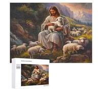 Christ Good Shepherd-Sheep Puzzle per adulti Famiglia Attività Giochi Home Decor Puzzle 500 PCS