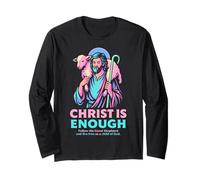 Christ Is Enough Christian Good Shepherd Gesù Modern Pastel Maglia a Manica