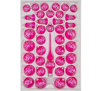 Christbaumkugeln-24.de 39 Pezzi di Vetro Palline di Natale Insieme in Pink-Rosa Lucido Ornamenti d'Argento - Bagattelle - Decorazioni Natalizie Alberi di Natale Palle