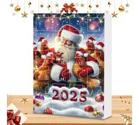 Christbaumschmuck - 24-Tage Hühner Adventskalender 2025 | 2D Acryl Niedliche Küken Anhänger | Tier Charm Deko für Weihnachtsbaum, Auto Innenspiegel, Wand, Fenster, Tür | Geschenk für Kinder & Erwachse