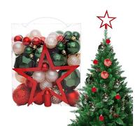 Christbaumschmuck Set |- 50 Stück Weihnachtskugeln & Hängeornamente | Anhängerdekoration Hängbare | Dekorativer Christbaum Schmuck Für Festliche Feiern & Weihnachtsdeko Zuhause