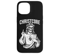 Christcore - Teschio di Gesù, cuore sacro, design cristiano in metallo Custodia per iPhone 15