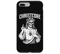 Christcore - Teschio di Gesù, cuore sacro, design cristiano in metallo Custodia per iPhone 7 Plus/8 Plus