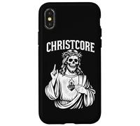 Christcore - Teschio di Gesù, cuore sacro, design cristiano in metallo Custodia per iPhone X/XS