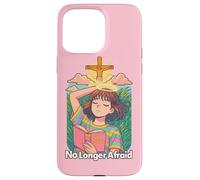 Christian Anime Manga No More Afraid Kawaii Bibbia Rosa Custodia per iPhone 15 Pro Max