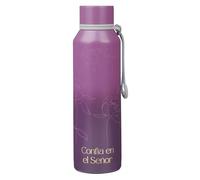 Christian Art Gifts Botella de Agua Aislada Al Vacío de Doble Pared de Acero Inoxidable: Confía En El Señor Proverb, a Prueba de Derrames Y Fugas, Granate, 24 Oz.