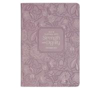 Christian Art Gifts Classic Journal Strength and Dignity Prov. 31:25 Bible Verse, Inspirational Scripture Notebook, Ribbon Marker, Mauve Vegan Leather Flexcover, 336 Ruled Pages, (8.6" X 6.1" X .9")