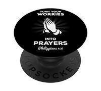 Christian Art Pop Socket - Turn Your Worries Into Prayers PopSockets PopGrip Adesivo