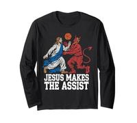 Christian Basketball Amante Religioso Baller Gesù Cristo Maglia a Manica