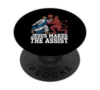 Christian Basketball Amante Religioso Baller Gesù Cristo PopSockets PopGrip Adesivo