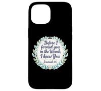 Christian Bible Pro-Life Citazione Geremia 1:5 Floral Believer Custodia per iPhone 15