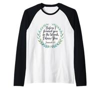 Christian Bible PRO-Life Citazione Geremia 1:5 Floral Believer Maglia con Maniche Raglan