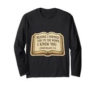 Christian Bible PRO-Life Citazione Geremia 1:5 PRO Life Verse Maglia a Manica